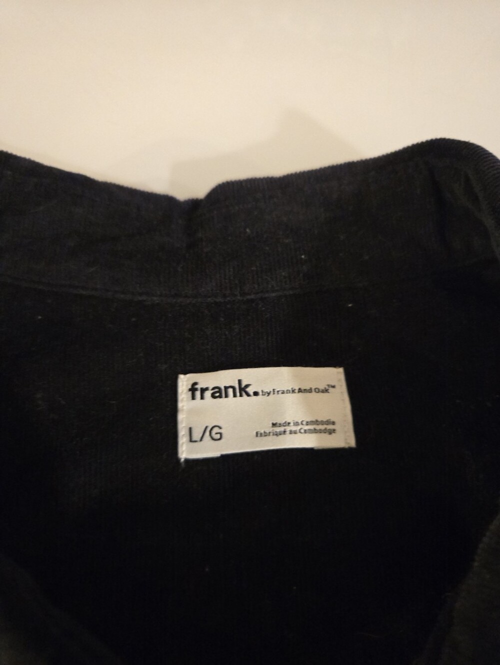 Frank And Oak Black Corduroy Shirt Made in Canada – L - Picture 3 of 3